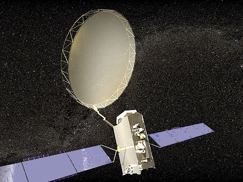 Alphasat en orbite, antennes déployées - 195 ko